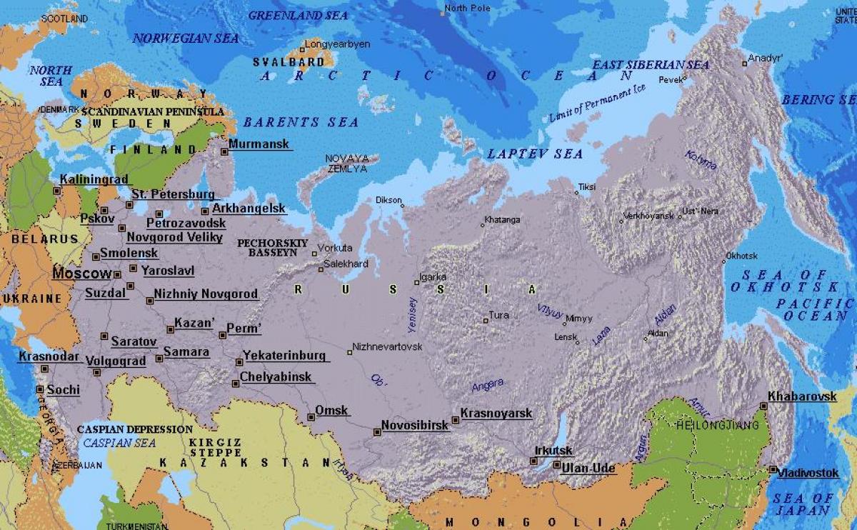 mappa di Mosca, in Russia