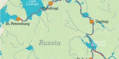 Mappa di San Pietroburgo a Mosca crociera
