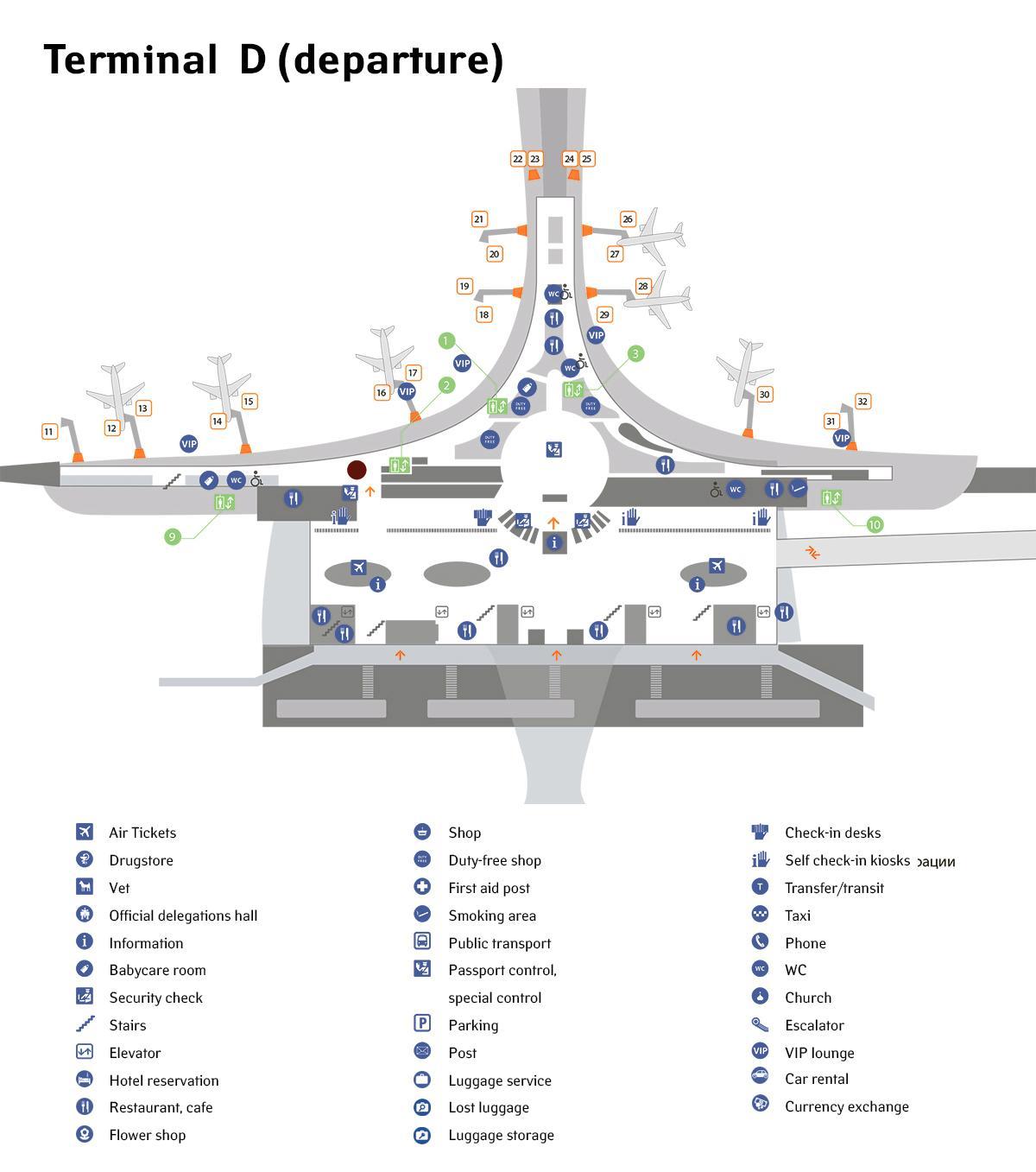 Sheremetyevo aeroporto mappa terminal d