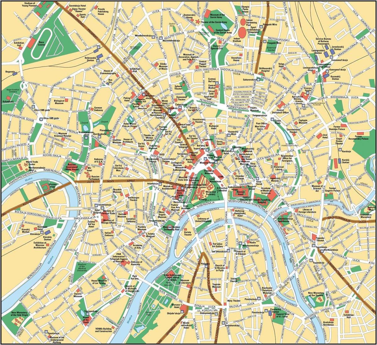 mappa di Mosca in inglese
