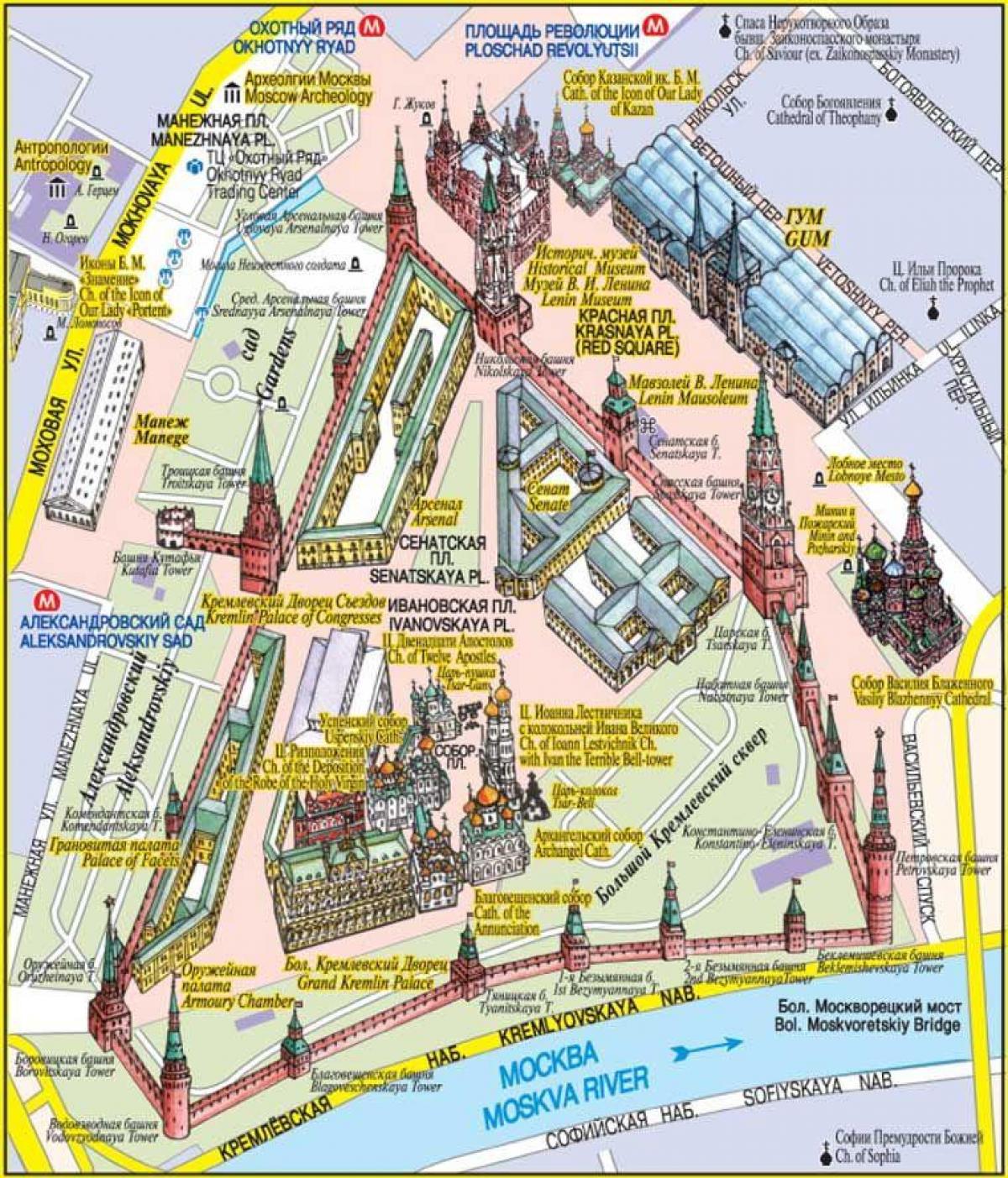 La Piazza rossa di Mosca la mappa