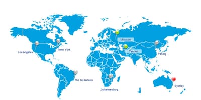 Mosca, in Russia, nella mappa del mondo